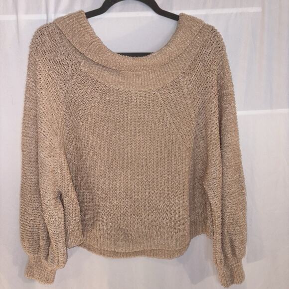 Free People Edessa Pullover Sweater In Oatmeal Oversized EUC - Picture 11 of 13